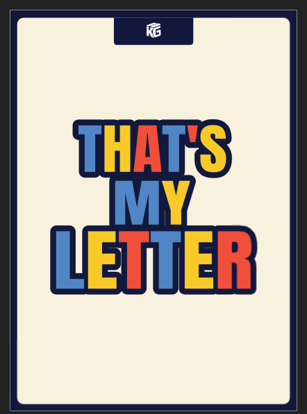That's My Letter card back