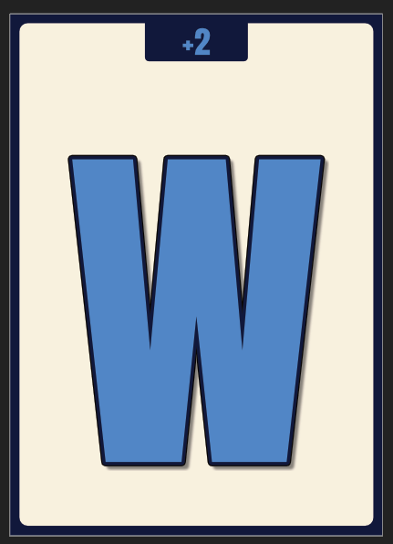 W letter card worth two points